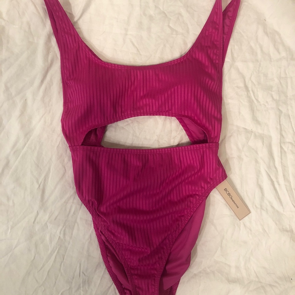 BCBGeneration Fuchsia Womens cutout One Piece